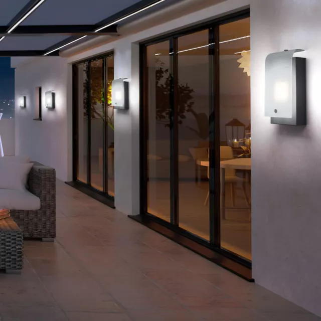 4x Lampe Murale Extérieure Luminaire de Façade LED Balcon Galvanisé H 22,5 CM