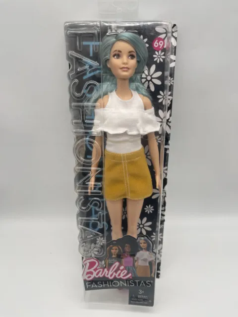 Barbie Fashionistas #69 Blue Beauty Tall Doll Damaged Package