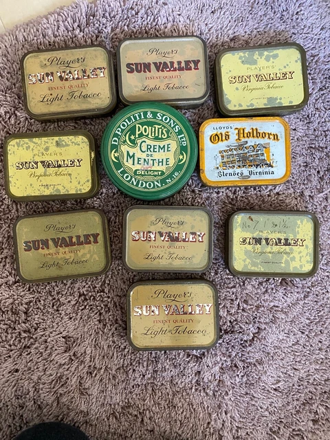 blank tobacco tins VINTAGE PLAYERS SUN Valley Light Empty Tobacco Tins £10.00