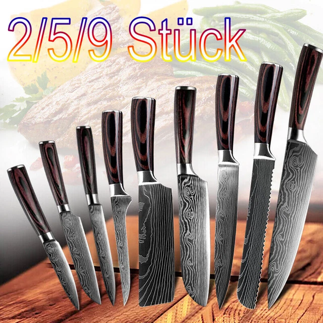Profi Küchenmesser Kochmesser Set Japanisches Damaskus Edelstahl Messer Geschenk