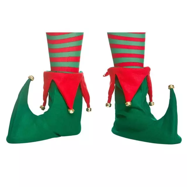 Adulti Elfo Scarpe Stivali Copri Natale Folletto Giullare Pantofole Vestito Ne