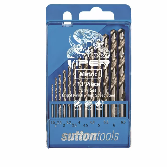 Sutton Tools 13 Piece Viper Metric Drill Bit Set