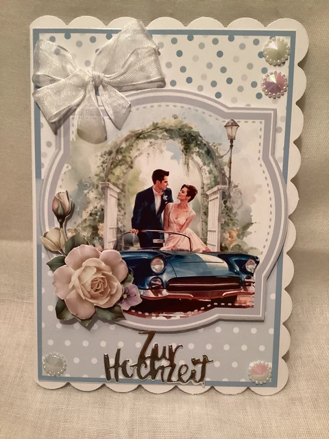 3D Hochzeitskarte Mit Umschlag – Klappkarte 17x17 Cm, Mit Innentext & Platz Für Eigene Wünsche