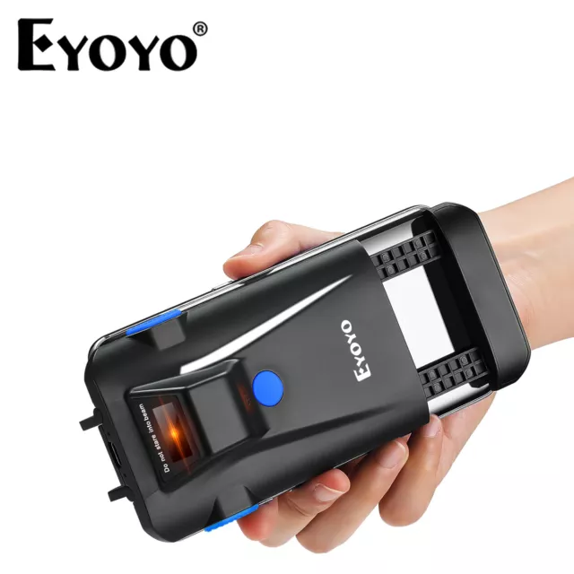 Eyoyo 1D 2D Bluetooth Barcode Scanner Phone Back Clip Reader for Android and IOS