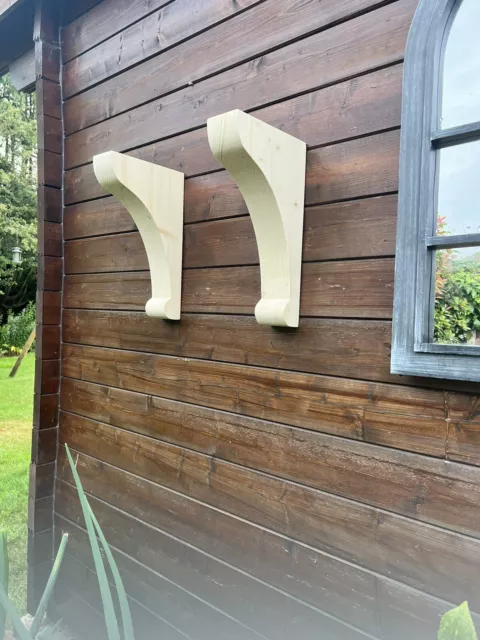 a pair of  extra large pine wood Corbel