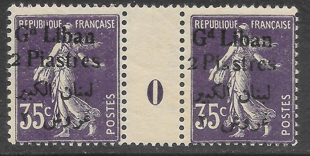 Liban Semeuse n° 30** Paire Millésime 1920. Neuf sans charnière.