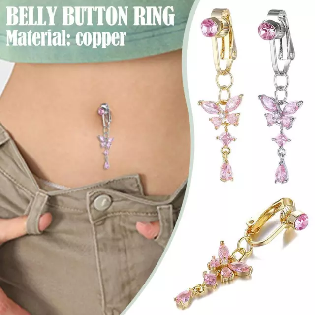 Belly Button Rings Clip on Non-Piercing Fake Septum Nose