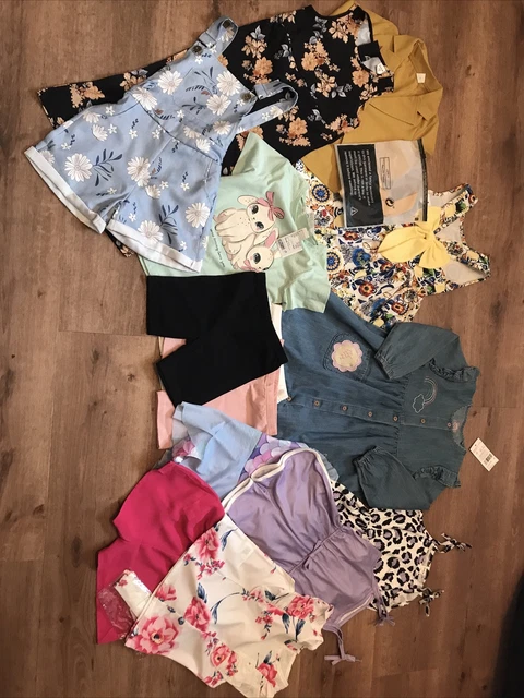 Pacchetto abiti estivi per ragazze nuovissimo F&F Shein H&M età 4-6 anni 14 articoli