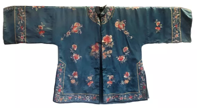 Vintage Chinese Silk Hand Embroidered Robe