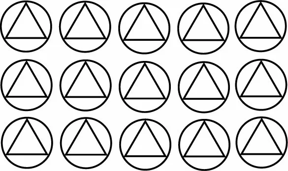 Lot of 15 Alcoholics Anonymous or AA triangle decals or stickers vinyl cut.