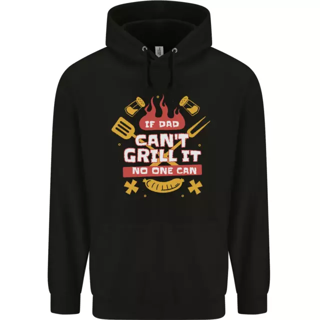 Funny BBQ If Dad Cant Grill It No One Can Mens 80% Cotton Hoodie