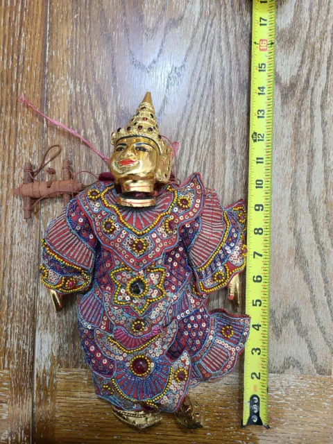 Puppet Marionette Wood Doll Burmese Folk Art Puppet