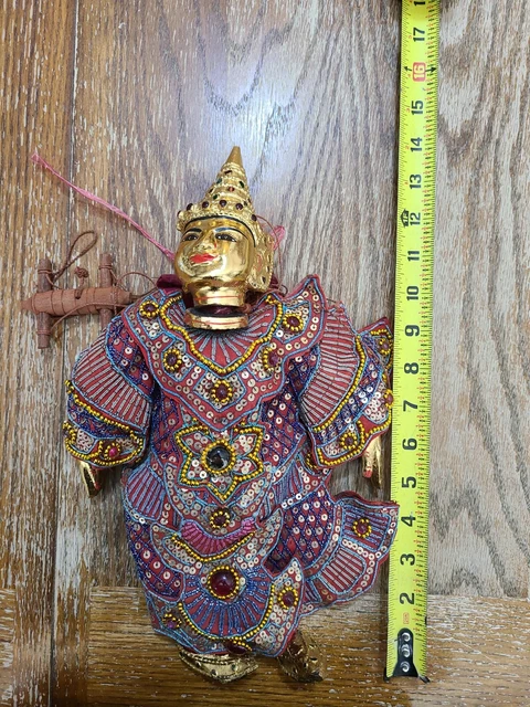 Puppet Marionette Wood Doll Burmese Folk Art Puppet