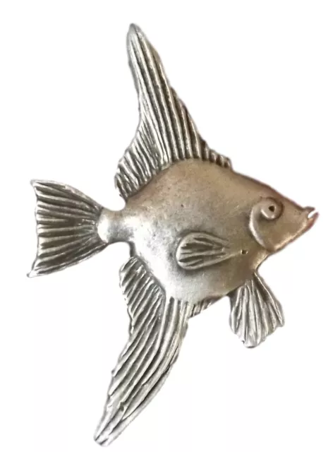 Ángel Fish Hecho a Mano En Peltre Sólido Pin de Solapa