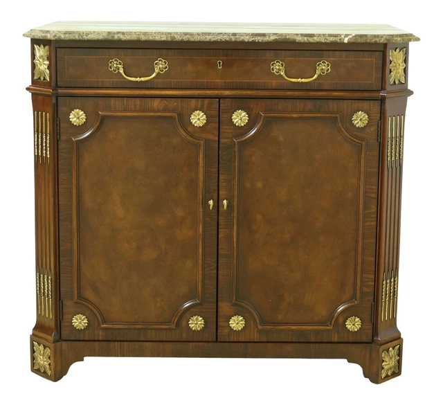 51739EC: EJ VICTOR Marble Top Mahogany Regency Server Cabinet 51739EC: EJ VICTOR Marble Top Mahogany Regency Server Cabinet