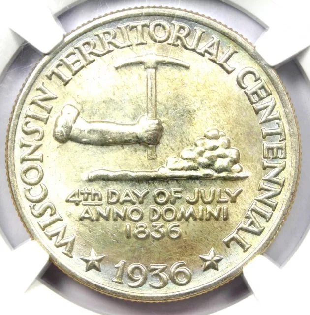 1936 Wisconsin Half Dollar 50C. Certified NGC MS68 - RARE in MS68. $5,250 Value!