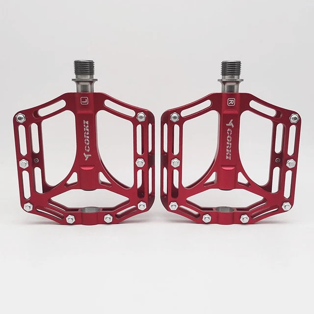 CXWXC Pédales De Vélo Deux Côtés VTT Pédales Plates Avec 3 Couches Scellées 9/16" En Alliage D'aluminium Antidérapant Large Plate-forme à Cliquer Pour VTT Ou Vélo De Route