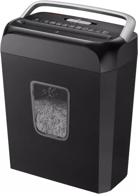 Bonsaii Paper Shredder for Home Use, 6 Sheet Cross Cut Shredder, Shred Credit &