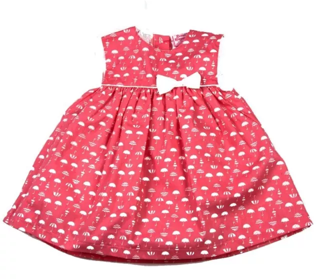 Robe D'été Fille Rose Style Espagnol Imprimé Coton Grand Arc Tout-Petit Âge 1-2