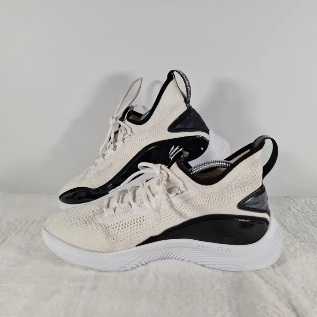 Under Armour Curry 8 FLOW White Black Patent 3024785-111 Men 13 Basketball  Shoes