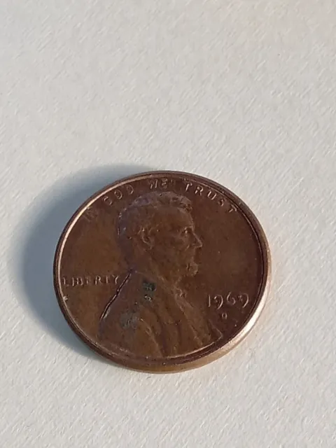 1969 D penny with no fg mark on the back. 