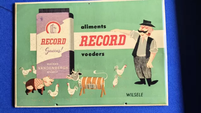 Rarität Altes Schild Original 1957 Record Altenburgh Schönes Motiv Rar