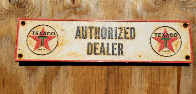 Vintage Texaco Sign Cast Iron Texas Gas Station Oil Service Dealer Gasoline