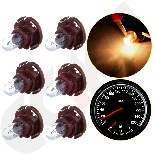 6X Warm White T5 Neo Wedge Bulb Panel A/C Climate Lights Radio/Switch Lamp 12mm