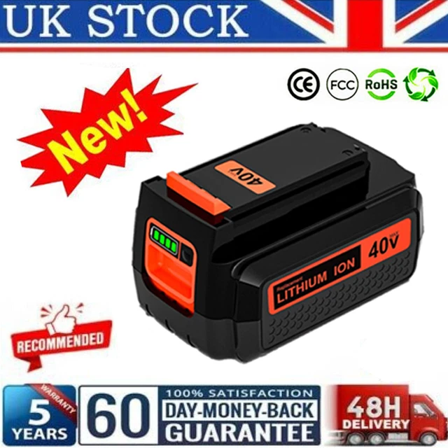 40V MAX Lithium Ion Battery for Black&Decker 40 Volt LBXR36 LBX2040 LBX36 2.5Ah