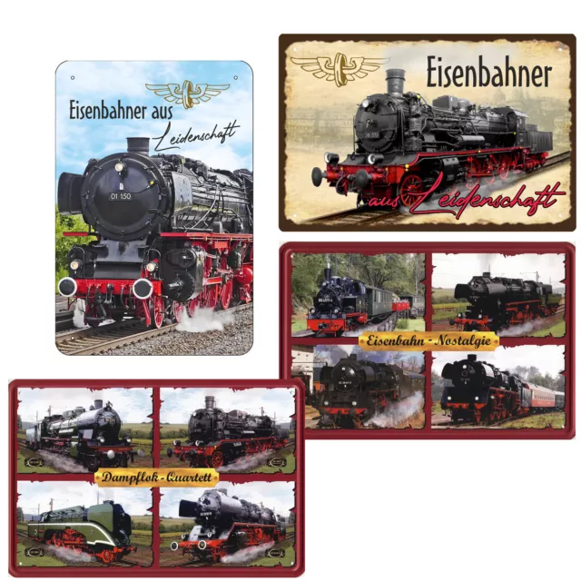 Blechschild Eisenbahn Fan 20x30cm Modelleisenbahner Lok Dampflok Lokomotive Bahn