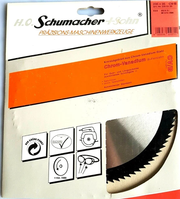 H.O.Schumacher + Sohn Kreissägeblätt 235X35 Cv-B + Made IN Germany