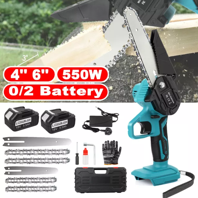 4'' 6'' Cordless Electric Chainsaw One-Hand Saw Wood Cutter For Makita Battery