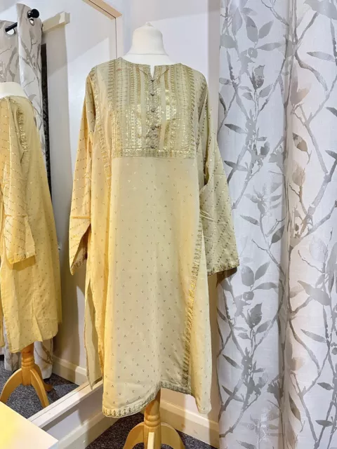 Generation Khaadi Agha Noor 2  Piece Shalwar Kameez Gold Foil Medium 12