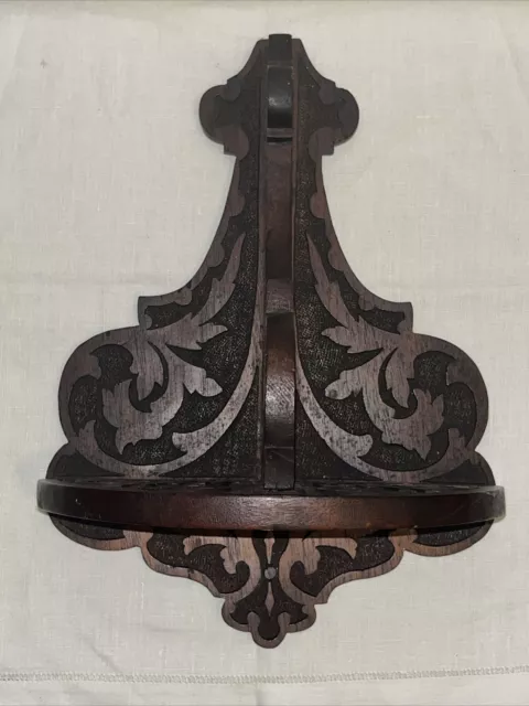 Antique Hand Carved  Wood Victorian Wall Shelf Sconce 12”