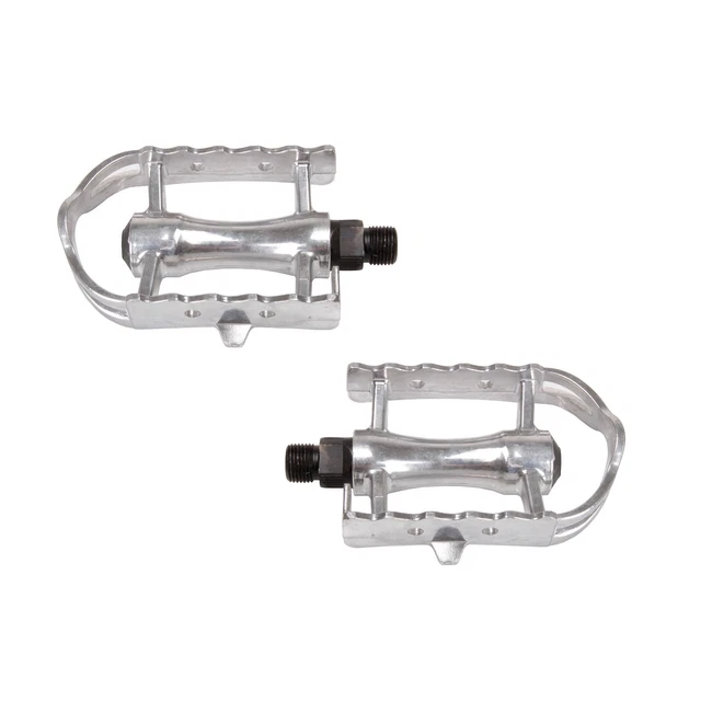 Pédales Vintage Wellgo LU962 Pour Vélo De Route – Argent, Avec Clips Et Embouts – Neuves
