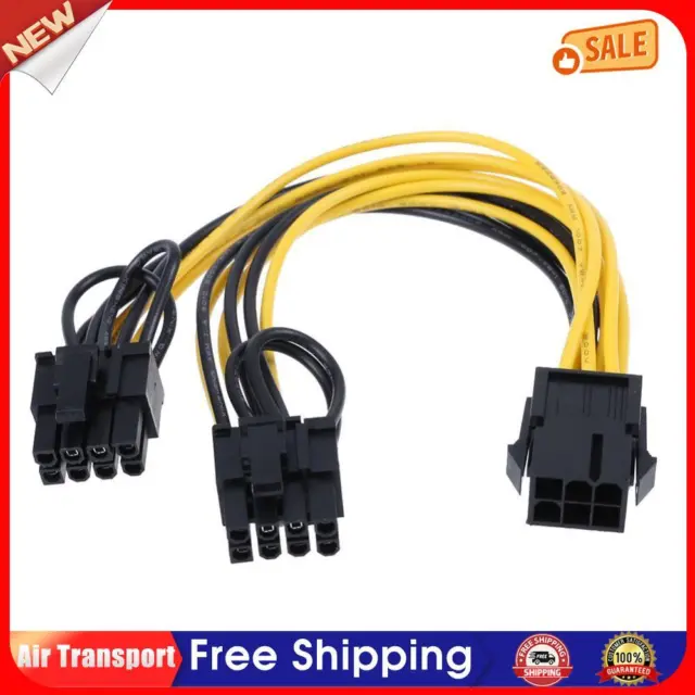 5pcs 6Pin Port to Dual 8(6+2)Pin Port Splitter Power Cable for Cards AU