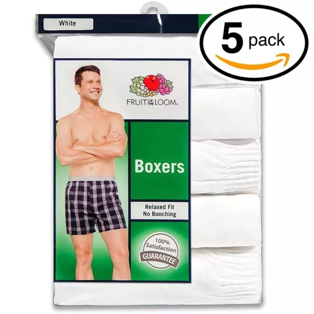 Fruit of the Loom® MEN'S FULL-CUT Woven BOXER  5-PACK  Tagless & Cotton 2