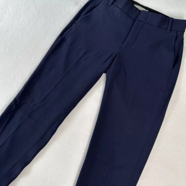 Vince Women's Size 2 Cuffed Ankle Trouser Pant Cropped Navy Blue V535621483