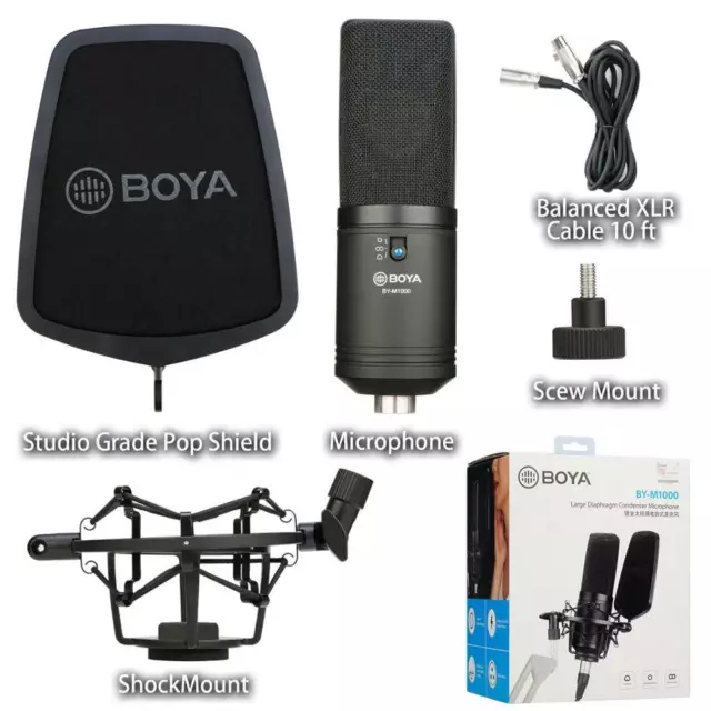 BOYA BY-M1000 M800 Condenser Microphone Kit Mic for Studio Broadcast Live Vlog