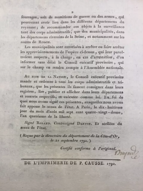 Mantes en 1792 Yvelines Rouen Morlay Batelier Rare Loi Révolution Française 2