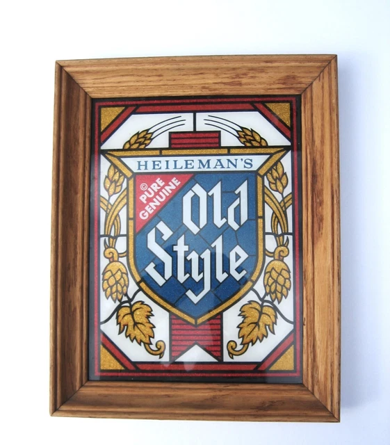 VINTAGE HEILEMAN'S 'OLD Style' Beer Sign Faux StainedGlass Design