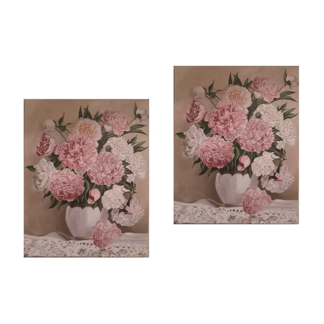 2 stücke perlen malerei peony muster kristalle diy kreuzstich kit hause wand