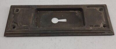 Antique Brass Skeleton Key Hole Pocket Door Cover Plate Backplate No 4 3