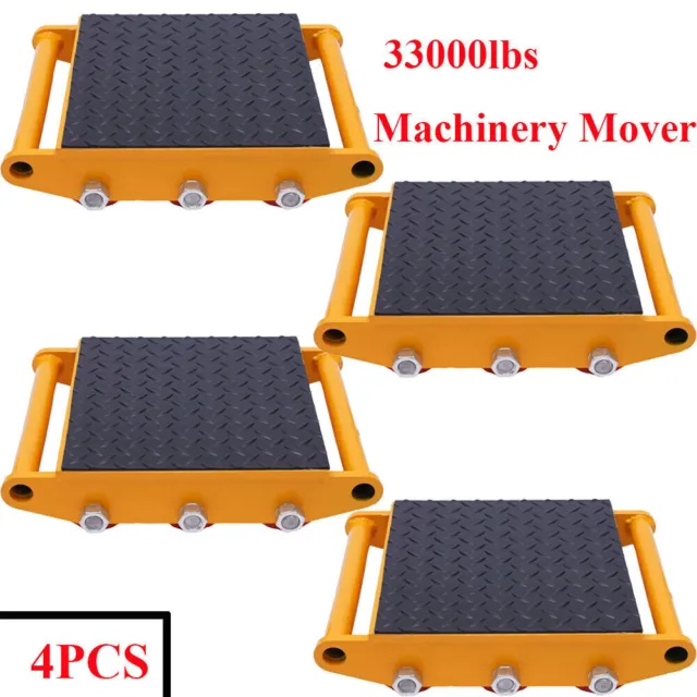 4PCS Industrial Machinery Mover 15T 33000lb Heavy Machine Dolly Equipment Roller