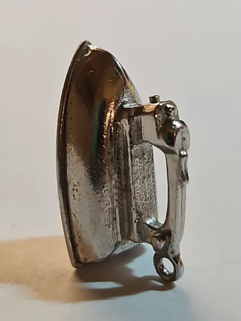 Sterling Silver Steam Iron Charm NICE CLEAN CAST! Vintage!!