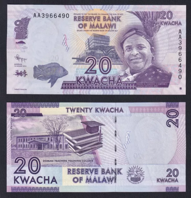 Banconota Malawi 20 kwacha 2012 P.-57a FDS/UNC  A-03