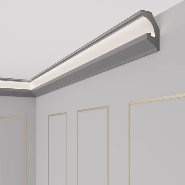 HEXIM LED-19 Paquete Económico 35x22mm - Iluminación Indirecta Con Tiras De Techo, Opaco, Resistente A La Luz Y A Los Impactos (... Metros) Perfil De Cala De Luz