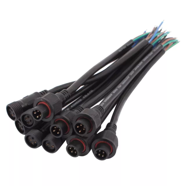 5pares Conectores para tiras LED 4P 0,5 mm macho a hembra cable impermeable