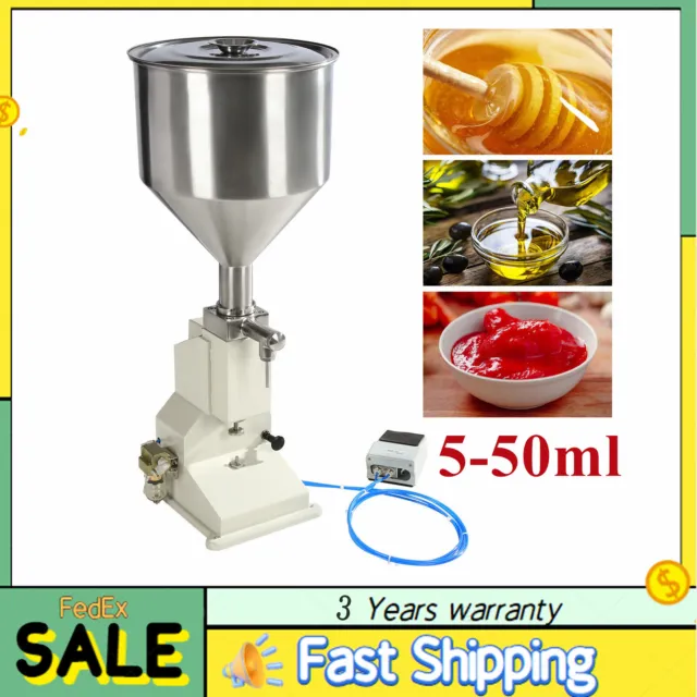 5-50ml Pneumatic Filling Machine Cosmetic Shampoo Paste Liquid Oil Bottle Filler