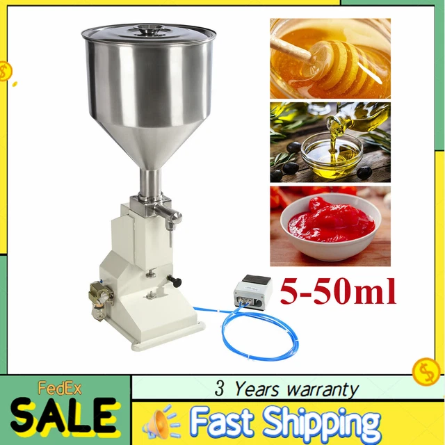 5-50ml Pneumatic Filling Machine Cosmetic Shampoo Paste Liquid Oil Bottle Filler